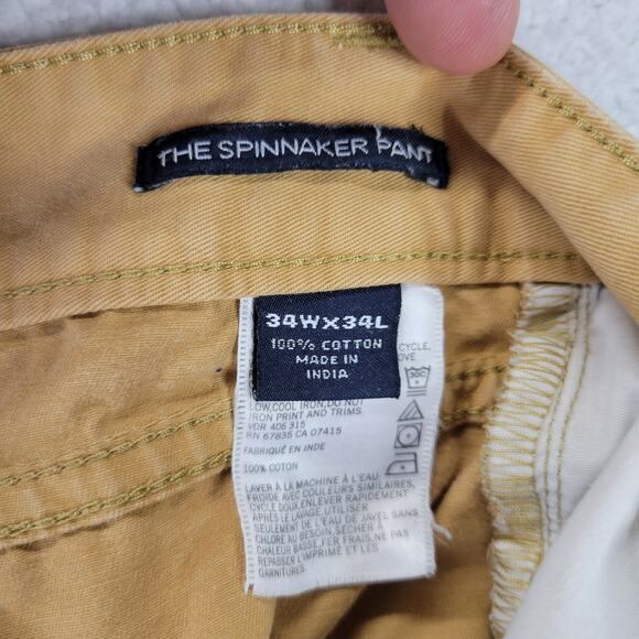 Nautica The Spinnaker Pant Men's Size 34x34 (34x32) Tan Straight Fit Cotton - Picture 3 of 9